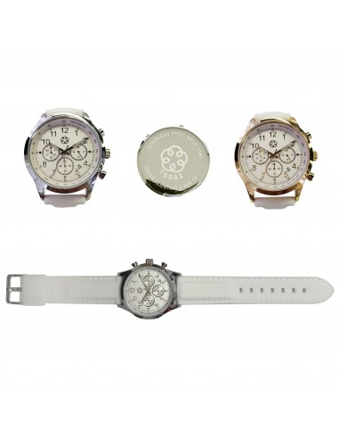 Inner Peace Chronograph - white watch strap Gold/Silver