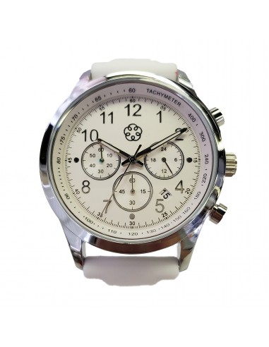 Inner Peace Chronograph - white watch strap Gold/Silver